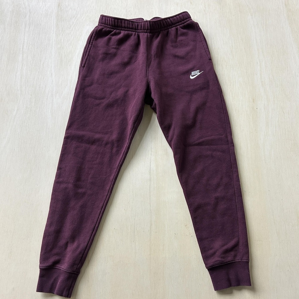 Nike Sweatpants Mens Small Purple Fleece Joggers Elastic Waist Pockets Swoosh